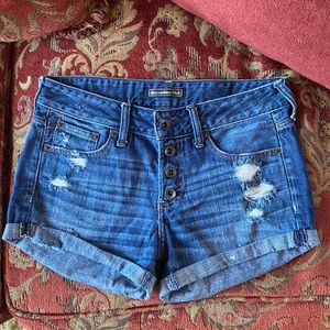 Abercrombie and Fitch distressed denim shorts